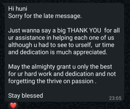 Student testimonial 1